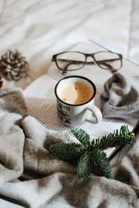 Preview wallpaper mug, coffee, book, branch, glasses