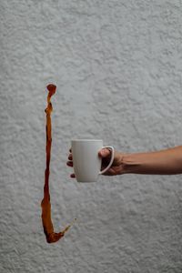 Preview wallpaper mug, coffee, hand, liquid, jet