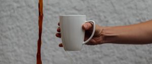 Preview wallpaper mug, coffee, hand, liquid, jet