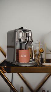 Preview wallpaper mug, coffee machine, love, metal
