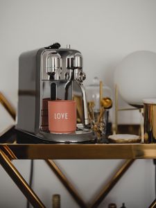 Preview wallpaper mug, coffee machine, love, metal