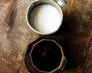 Preview wallpaper mug, glass, coffee, milk, drink