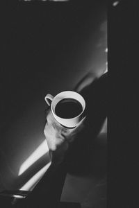 Preview wallpaper mug, hand, coffee, bw
