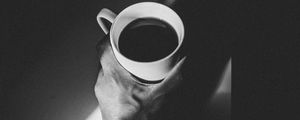 Preview wallpaper mug, hand, coffee, bw