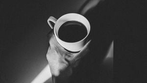 Preview wallpaper mug, hand, coffee, bw