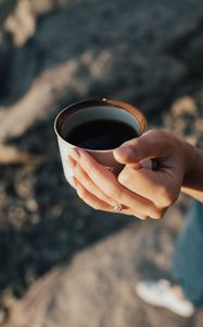Preview wallpaper mug, hand, fingers, coffee, drink
