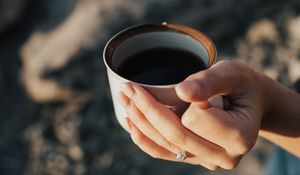 Preview wallpaper mug, hand, fingers, coffee, drink