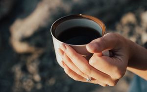 Preview wallpaper mug, hand, fingers, coffee, drink