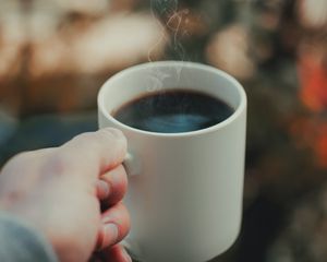 Preview wallpaper mug, hand, tea, steam