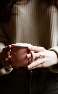 Preview wallpaper mug, hands, fingers, coffee, drink