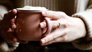 Preview wallpaper mug, hands, fingers, coffee, drink