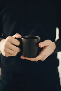 Preview wallpaper mug, hands, man, black