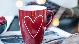 Preview wallpaper mug, heart, love, red