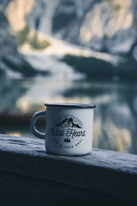 Preview wallpaper mug, inscription, camping, mountains, travel