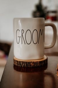 Preview wallpaper mug, inscription, groom, word