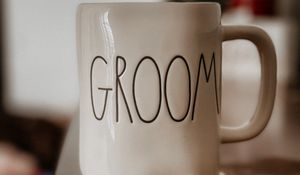 Preview wallpaper mug, inscription, groom, word