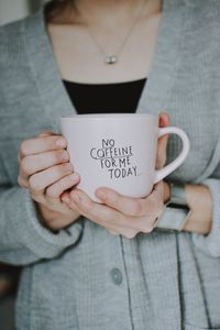 Preview wallpaper mug, inscription, hands, coffee