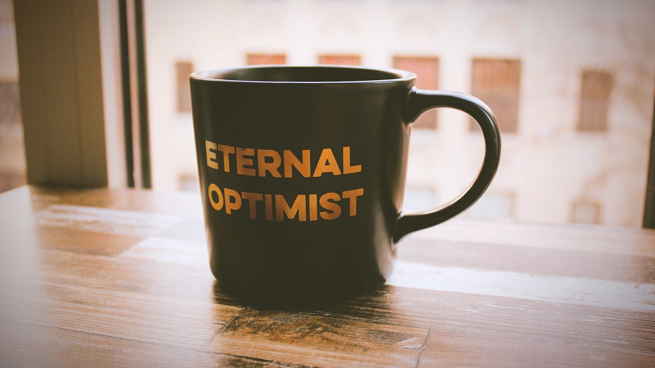 Wallpaper mug, inscription, optimism
