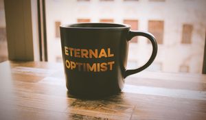 Preview wallpaper mug, inscription, optimism