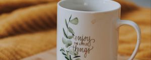 Preview wallpaper mug, inscription, text, white