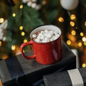 Preview wallpaper mug, marshmallow, boxes, gifts, holiday