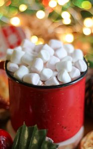 Preview wallpaper mug, marshmallow, sweets, red