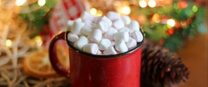 Preview wallpaper mug, marshmallow, sweets, red