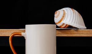 Preview wallpaper mug, shells, still life