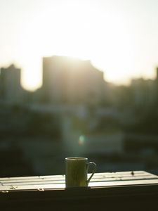 Preview wallpaper mug, sunlight, blur, mood