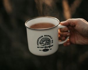 Preview wallpaper mug, tea, hand, steam