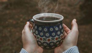 Preview wallpaper mug, tea, steam, hands