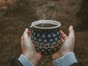 Preview wallpaper mug, tea, steam, hands