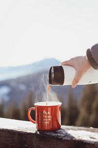 Preview wallpaper mug, thermos, tea, hand