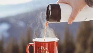 Preview wallpaper mug, thermos, tea, hand