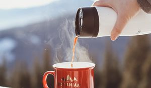 Preview wallpaper mug, thermos, tea, hand