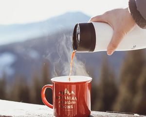 Preview wallpaper mug, thermos, tea, hand