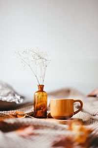 Preview wallpaper mug, vase, branch, bouquet, brown