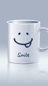 Preview wallpaper mug, white, smile, design