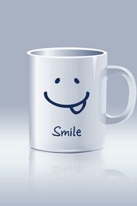 Preview wallpaper mug, white, smile, design