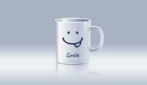 Preview wallpaper mug, white, smile, design