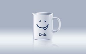 Preview wallpaper mug, white, smile, design