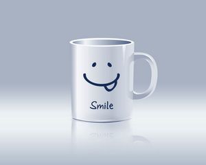 Preview wallpaper mug, white, smile, design