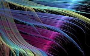 Preview wallpaper multi-colored, feathers, bright, brush