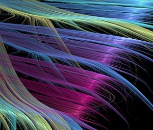 Preview wallpaper multi-colored, feathers, bright, brush
