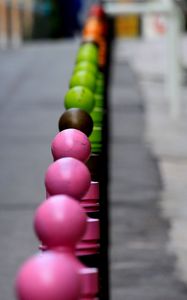Preview wallpaper multicolored, balls, street