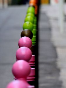 Preview wallpaper multicolored, balls, street