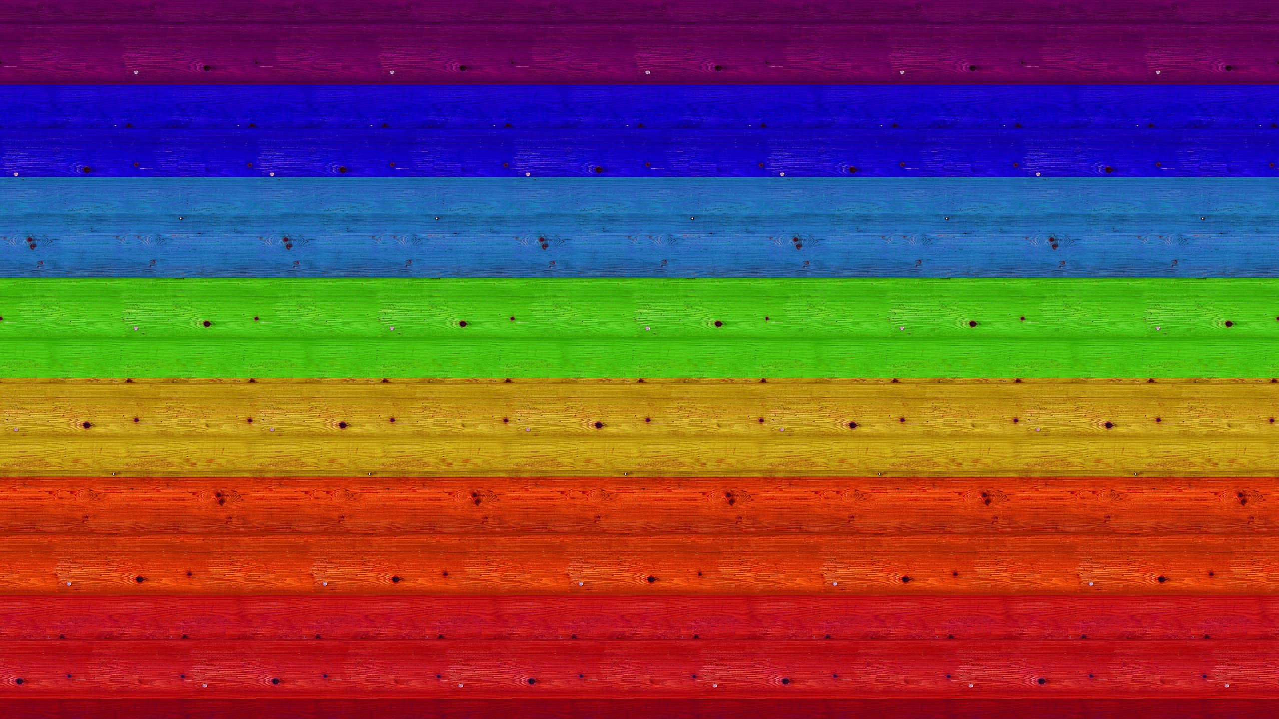 Download wallpaper 2560x1440 multicolored, boards, texture, wall, rainbow  widescreen 16:9 hd background