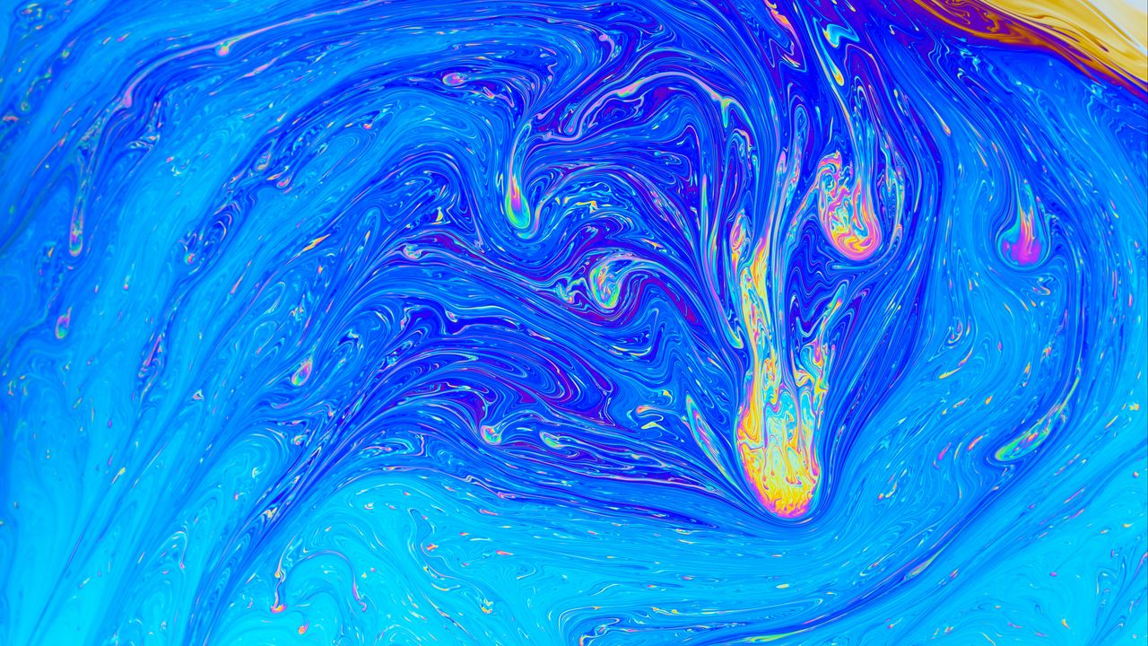 Wallpaper multicolored, liquid, paint, abstraction