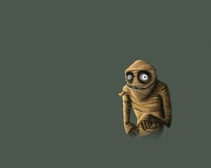 Preview wallpaper mummy, monster, bandages, minimalism