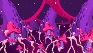 Preview wallpaper mushrooms, abstraction, art